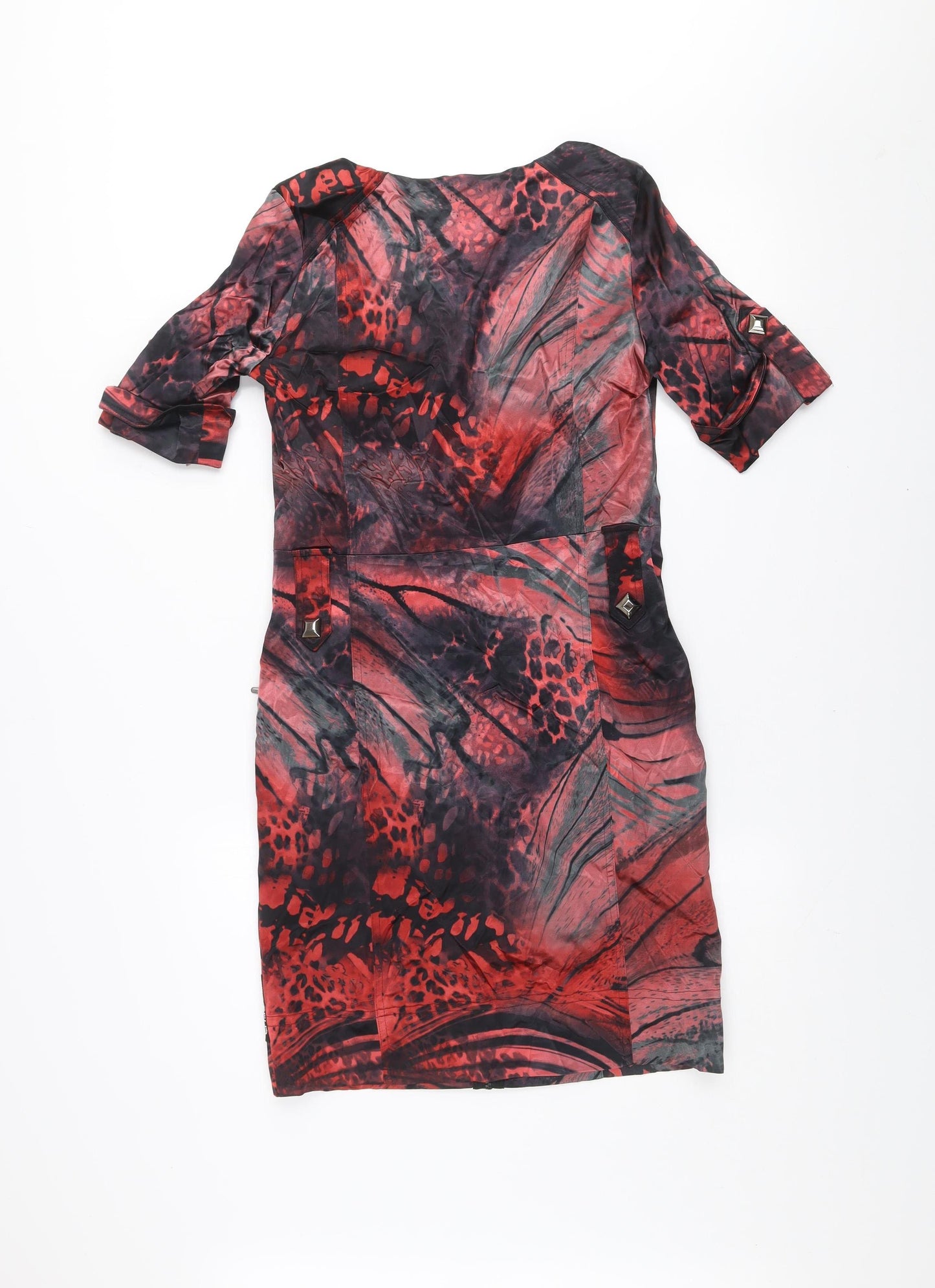 Airfield Women's Red Animal Print Sheath Zip Dress Size 6