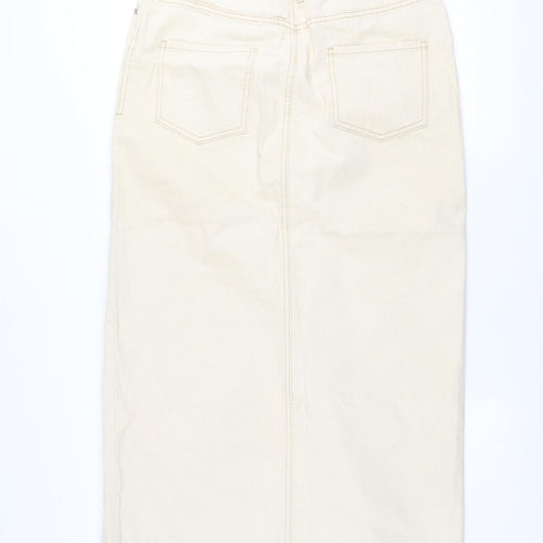 Primark Women Beige Denim Midi Pencil Skirt Size 10