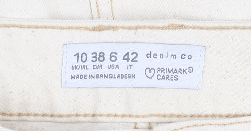 Primark Women Beige Denim Midi Pencil Skirt Size 10