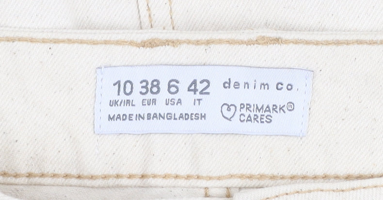 Primark Women Beige Denim Midi Pencil Skirt Size 10