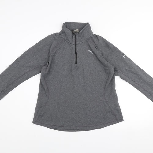 Puma Women's Grey 1/4 Zip Pullover Sweatshirt XL Activewear