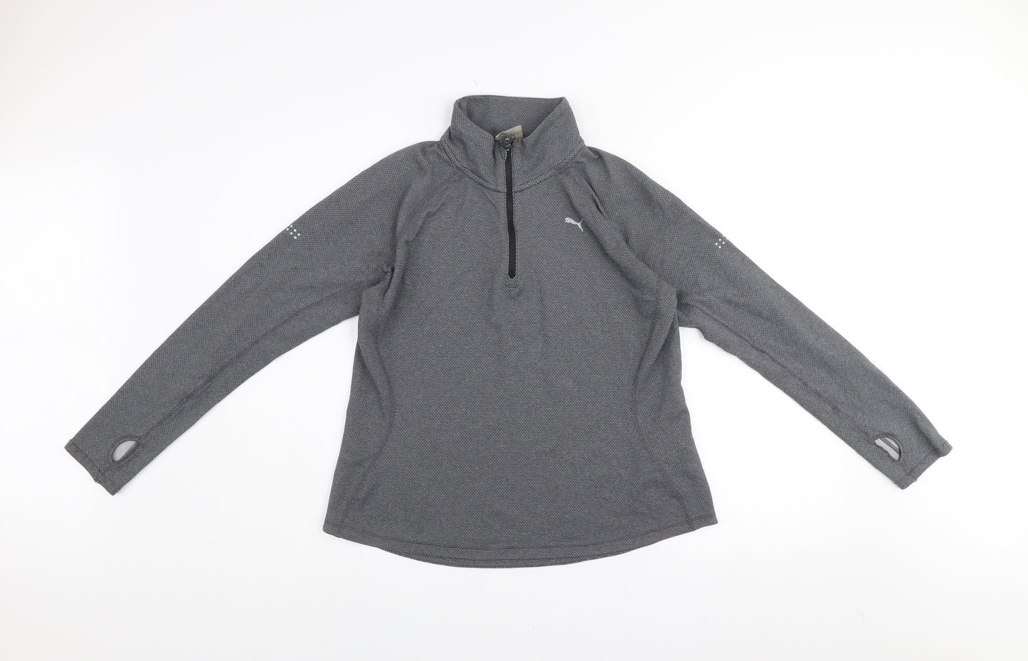 Puma Women's Grey 1/4 Zip Pullover Sweatshirt XL Activewear