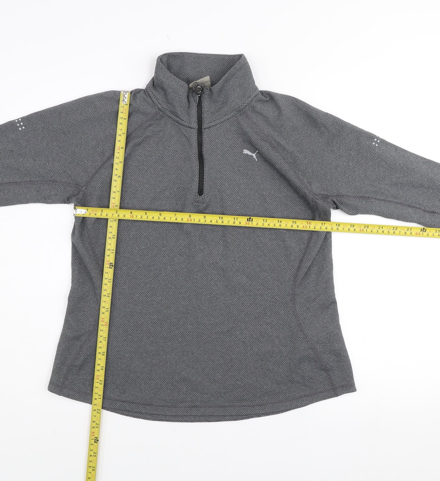 Puma Women's Grey 1/4 Zip Pullover Sweatshirt XL Activewear