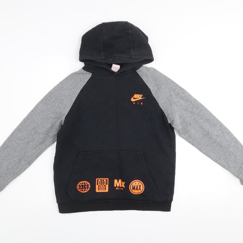 Nike Boys Black & Grey Hoodie 12-13 Years Pullover Sweatshirt