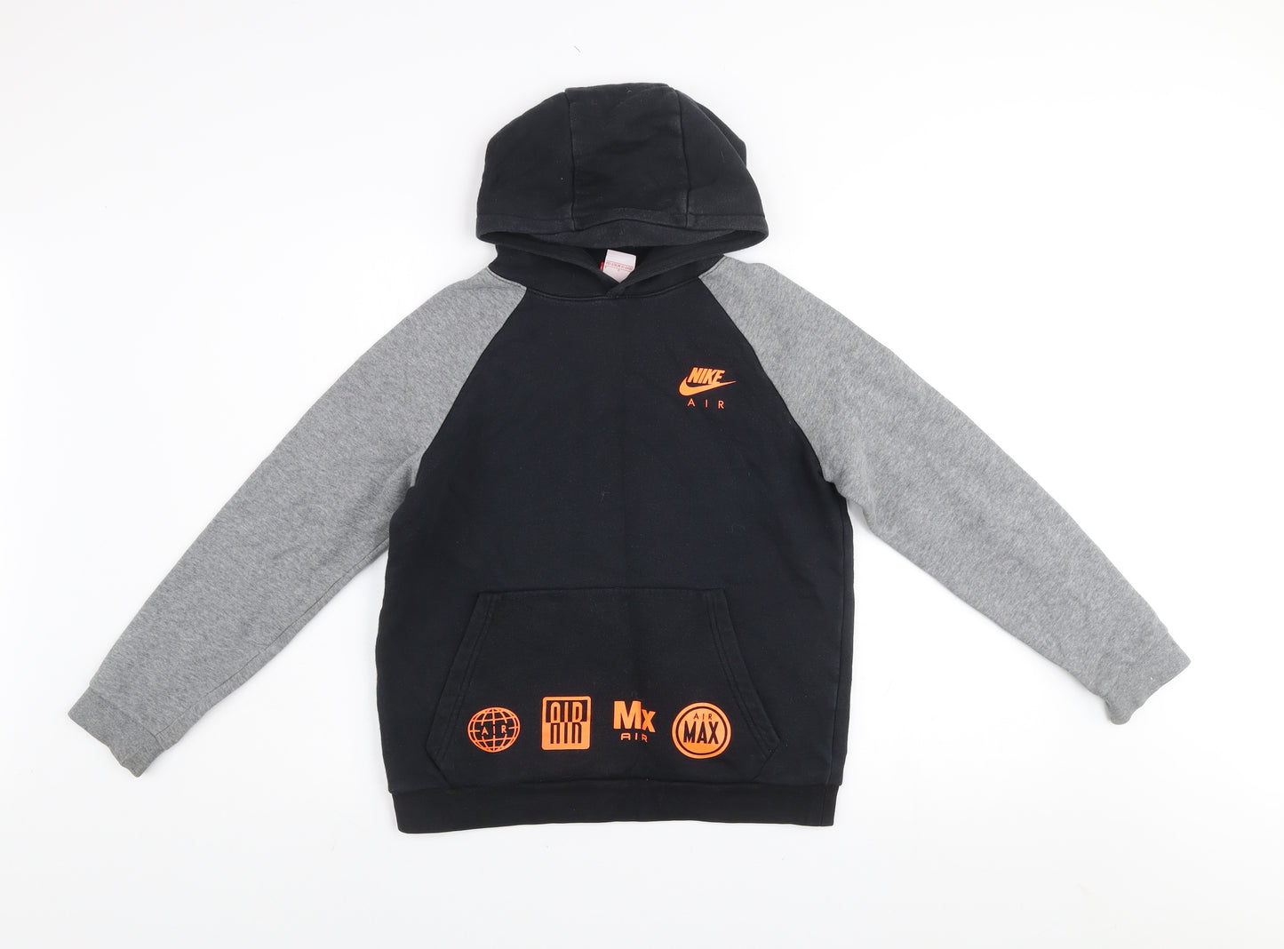 Nike Boys Black & Grey Hoodie 12-13 Years Pullover Sweatshirt