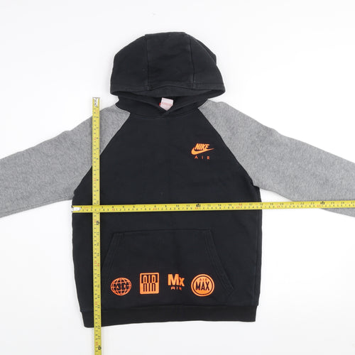 Nike Boys Black & Grey Hoodie 12-13 Years Pullover Sweatshirt
