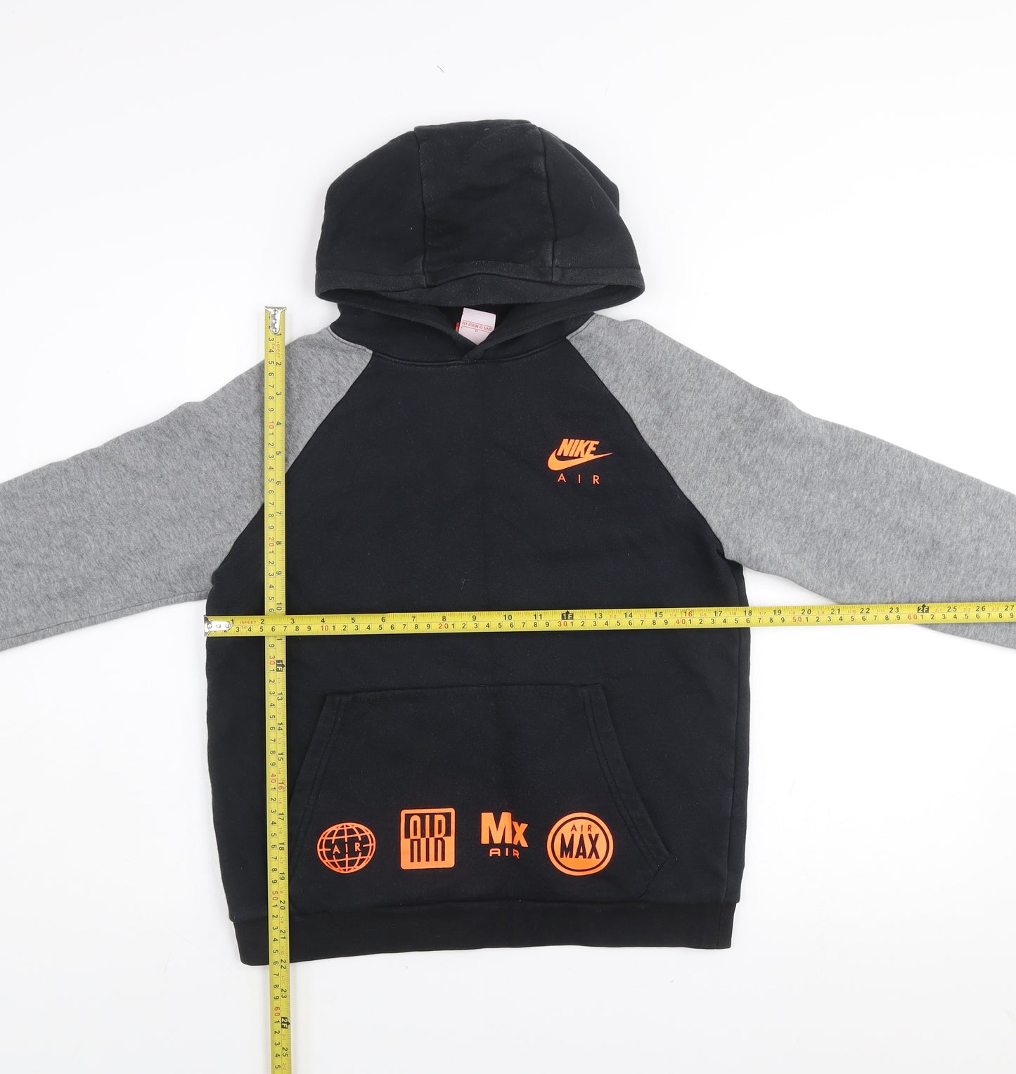 Nike Boys Black & Grey Hoodie 12-13 Years Pullover Sweatshirt
