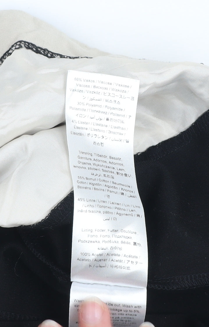 Part Two Women’s Black Geometric Knit Stretch Pencil Skirt XS