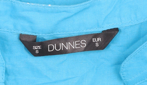 Dunnes Women’s Blue Embroidered Cotton Tunic Blouse Size S