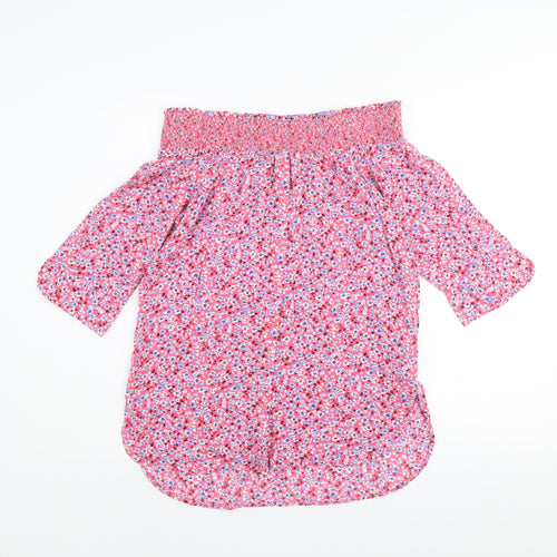 Next Women’s Pink Floral Off Shoulder Tunic Blouse Size 10