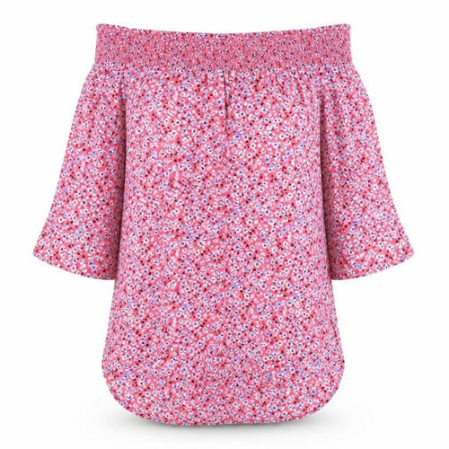 Next Women’s Pink Floral Off Shoulder Tunic Blouse Size 10