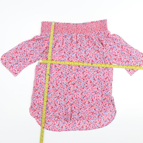 Next Women’s Pink Floral Off Shoulder Tunic Blouse Size 10