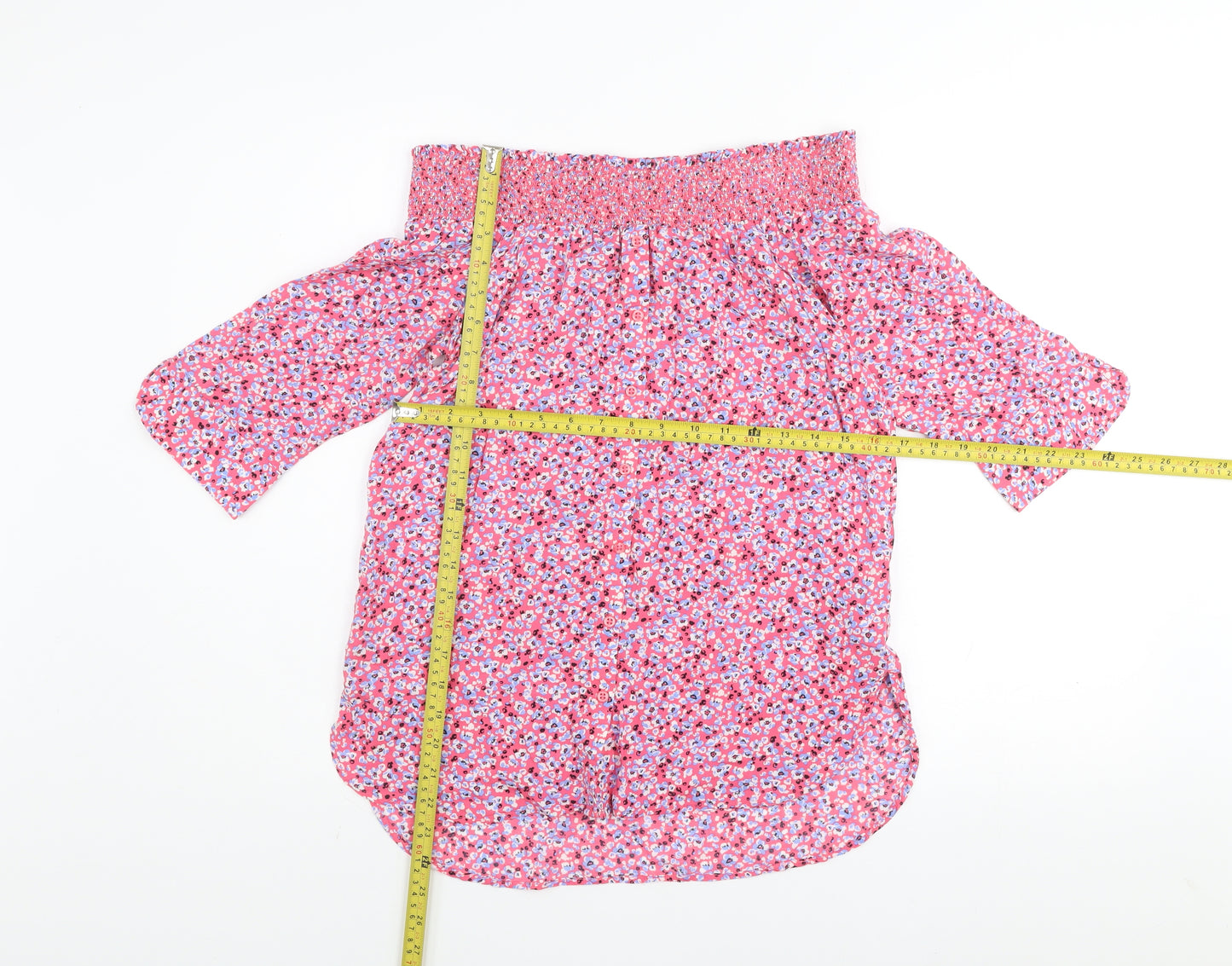 Next Women’s Pink Floral Off Shoulder Tunic Blouse Size 10