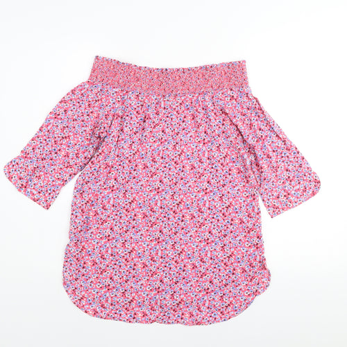 Next Women’s Pink Floral Off Shoulder Tunic Blouse Size 10