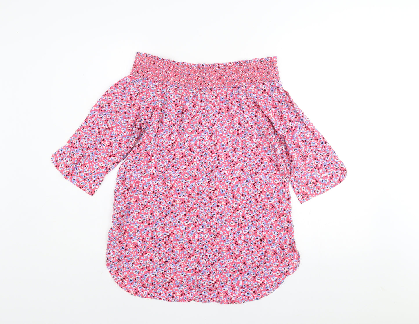 Next Women’s Pink Floral Off Shoulder Tunic Blouse Size 10