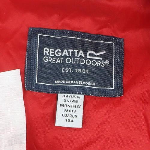 Regatta Boys Red 3-4 Years Waterproof Hooded Snowsuit Ski Suit