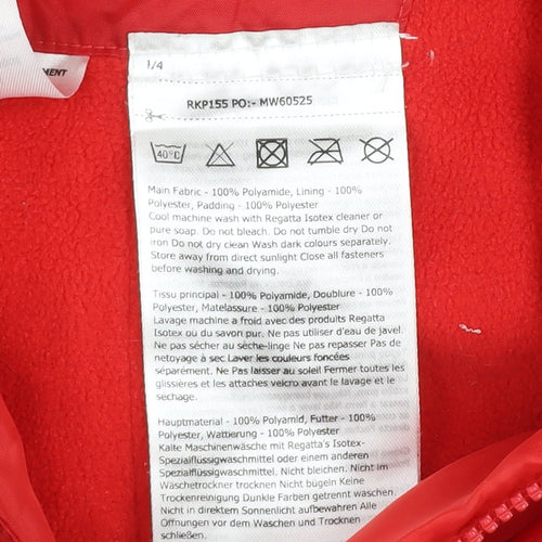 Regatta Boys Red 3-4 Years Waterproof Hooded Snowsuit Ski Suit
