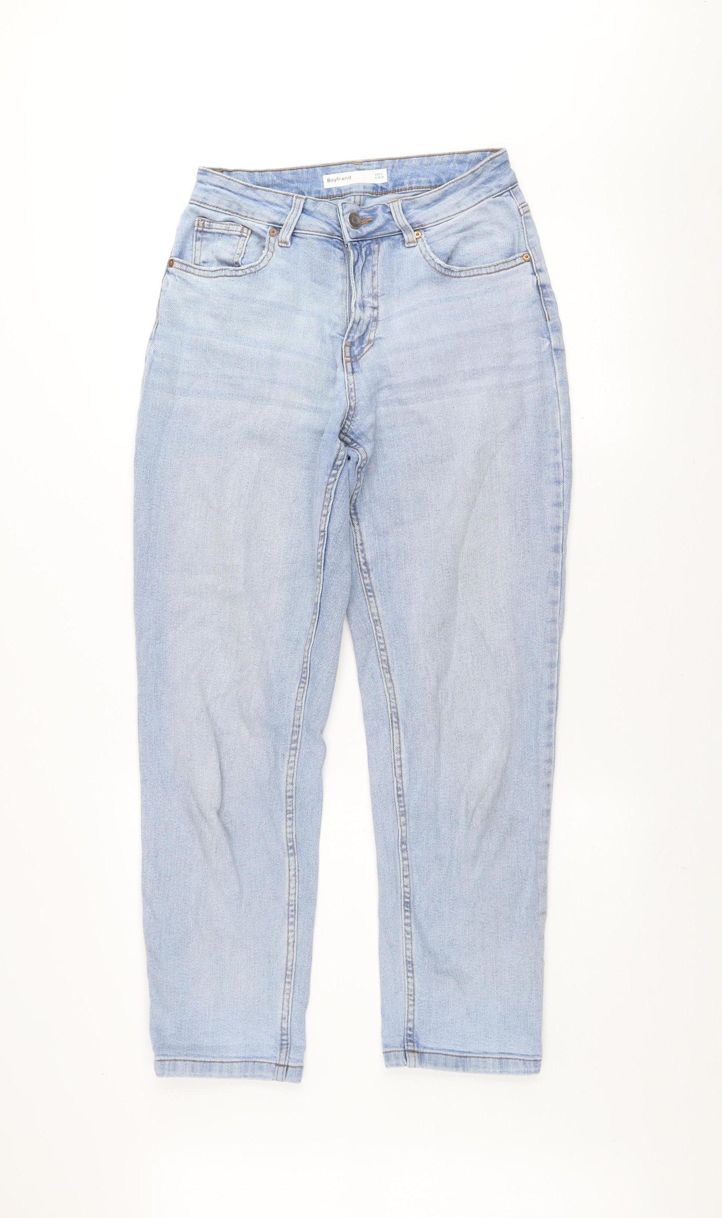 Dunnes Women's Blue Boyfriend Jeans Size 8 Relaxed Fit Denim