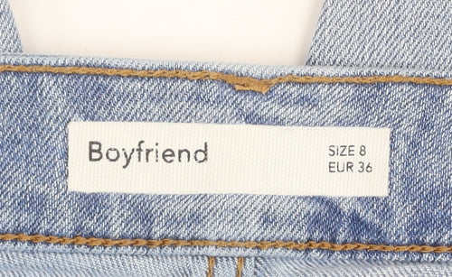 Dunnes Women's Blue Boyfriend Jeans Size 8 Relaxed Fit Denim