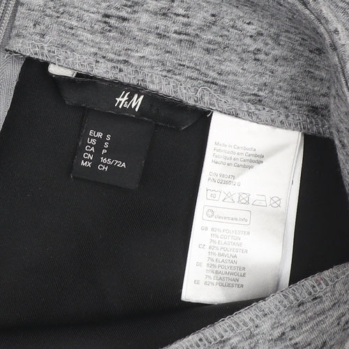 H&M Women’s Grey Jersey Pencil Skirt Size S Midi High Waist Stretch
