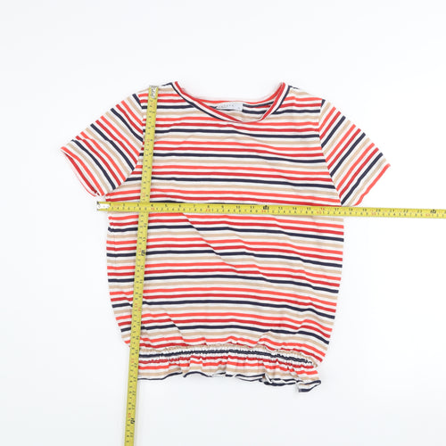 Papaya Women Multicoloured Striped Short Sleeve Jersey T-Shirt Size 10