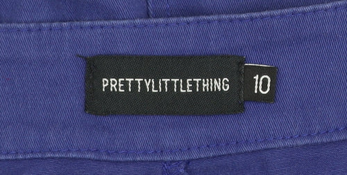 PrettyLittleThing Women's Blue A-Line Button Skirt Size 10