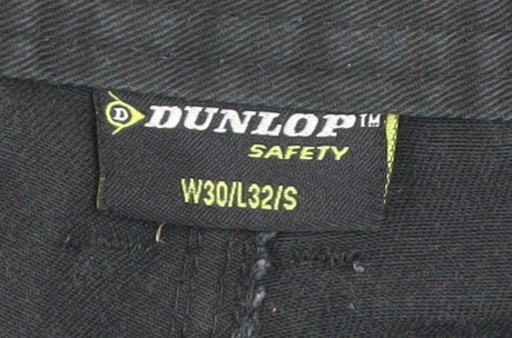 Dunlop Safety Men's Black Cargo Workwear Trousers W30 L32