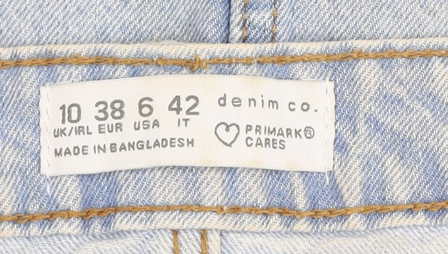Primark Women Blue Denim Mini Skirt Size 10 Casual Cotton