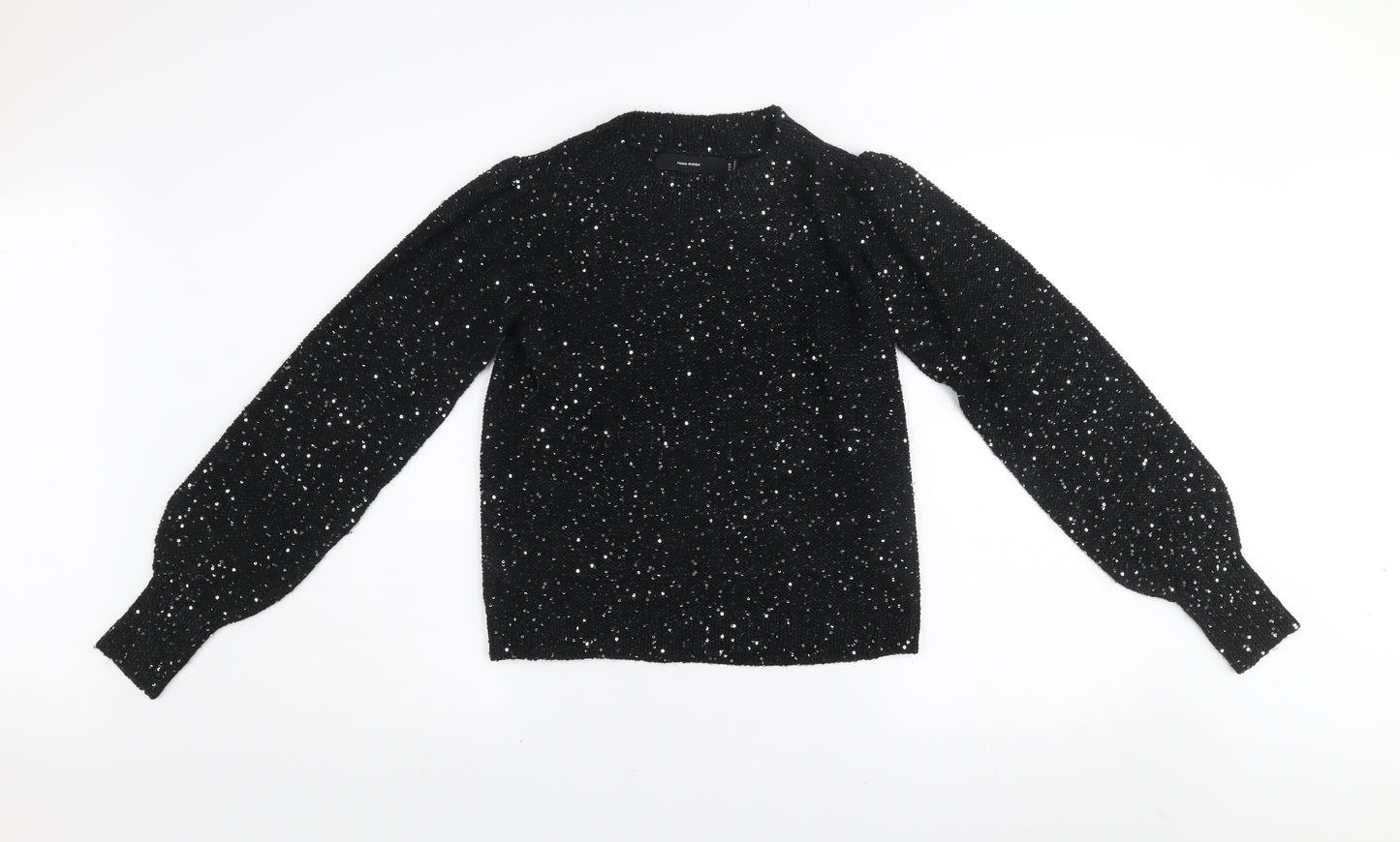 Vero Moda Women's Black Sequin Knit Pullover Jumper Size S