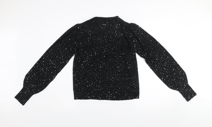 Vero Moda Women's Black Sequin Knit Pullover Jumper Size S