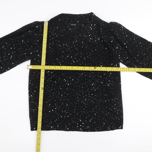 Vero Moda Women's Black Sequin Knit Pullover Jumper Size S