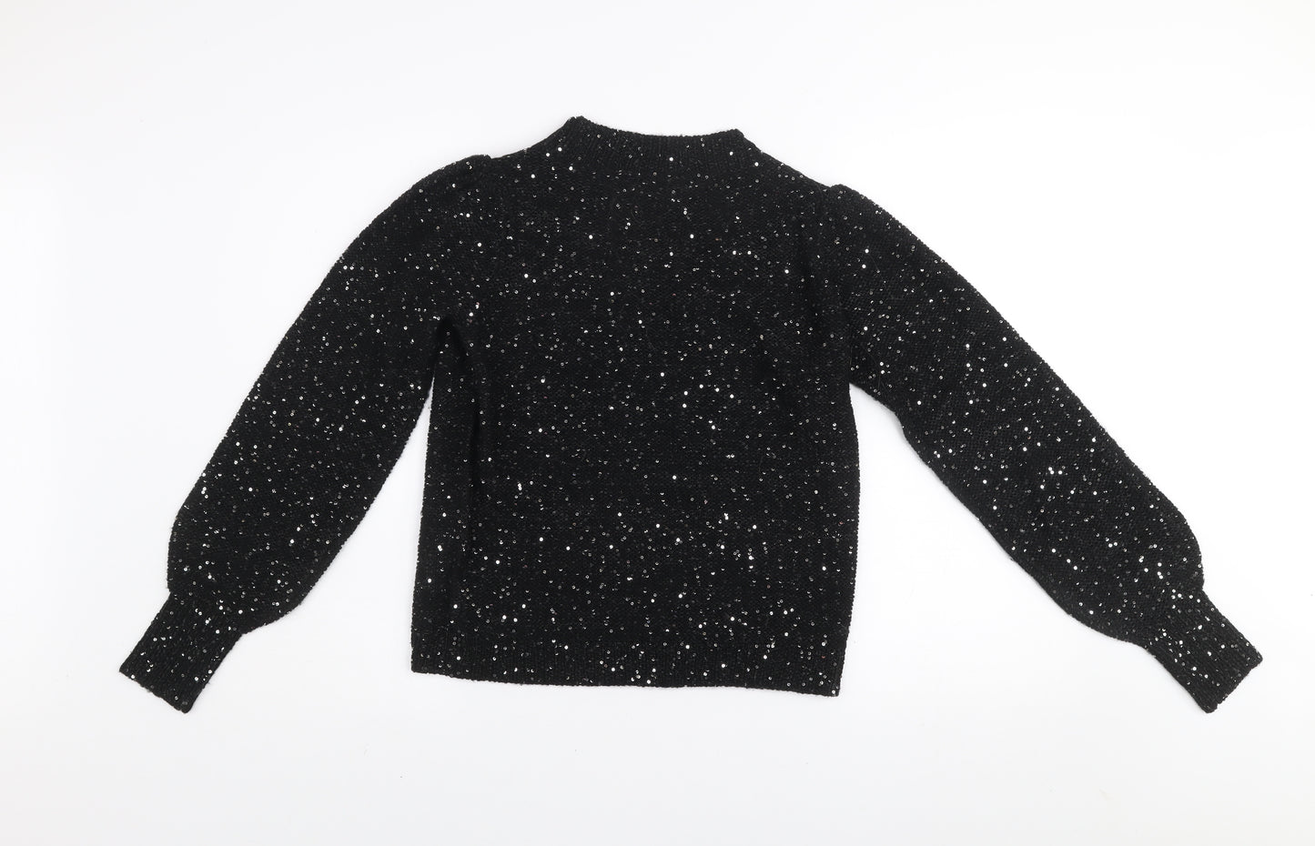 Vero Moda Women's Black Sequin Knit Pullover Jumper Size S