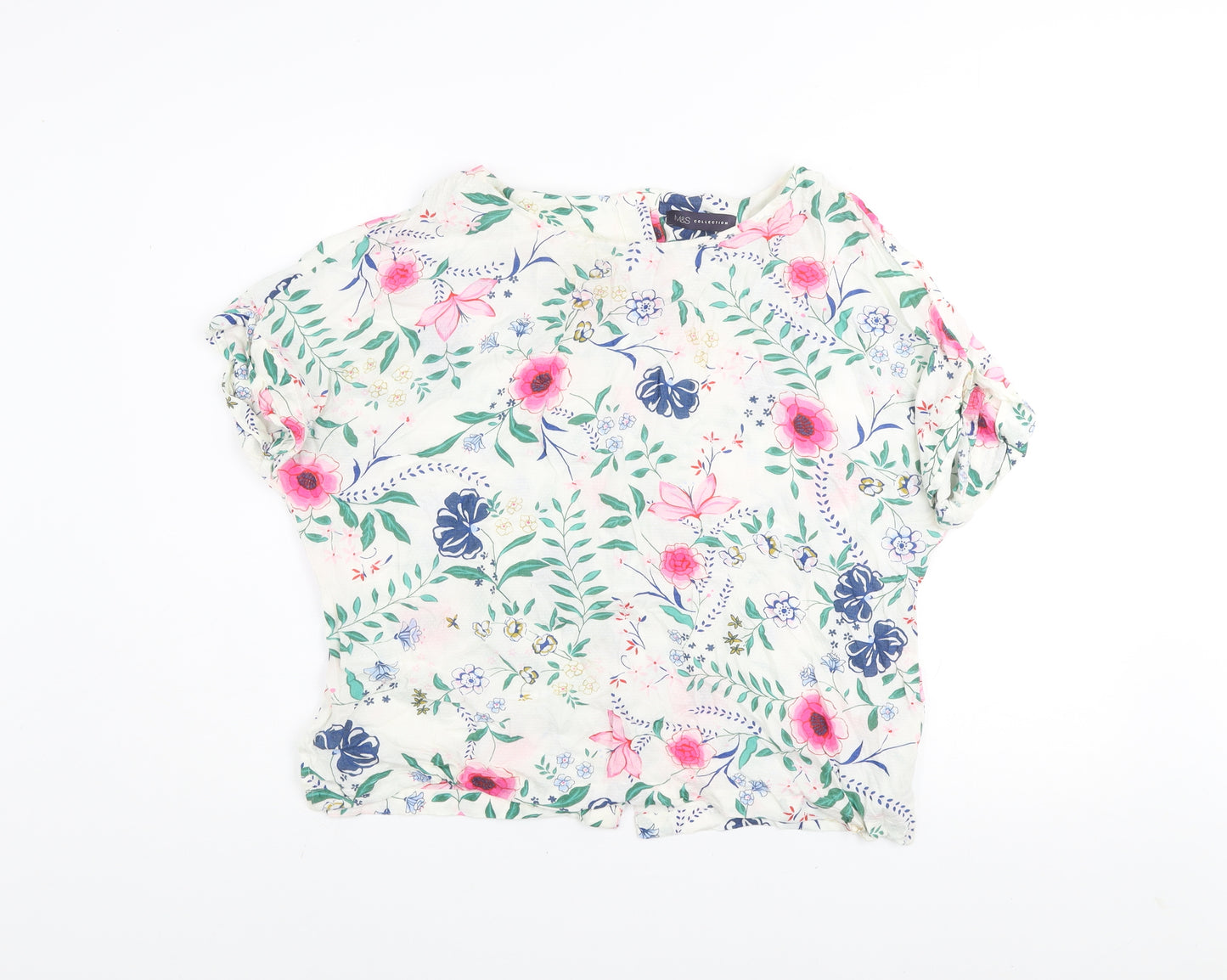 Marks and Spencer Women’s Multicoloured Floral Viscose Tunic Blouse UK 14