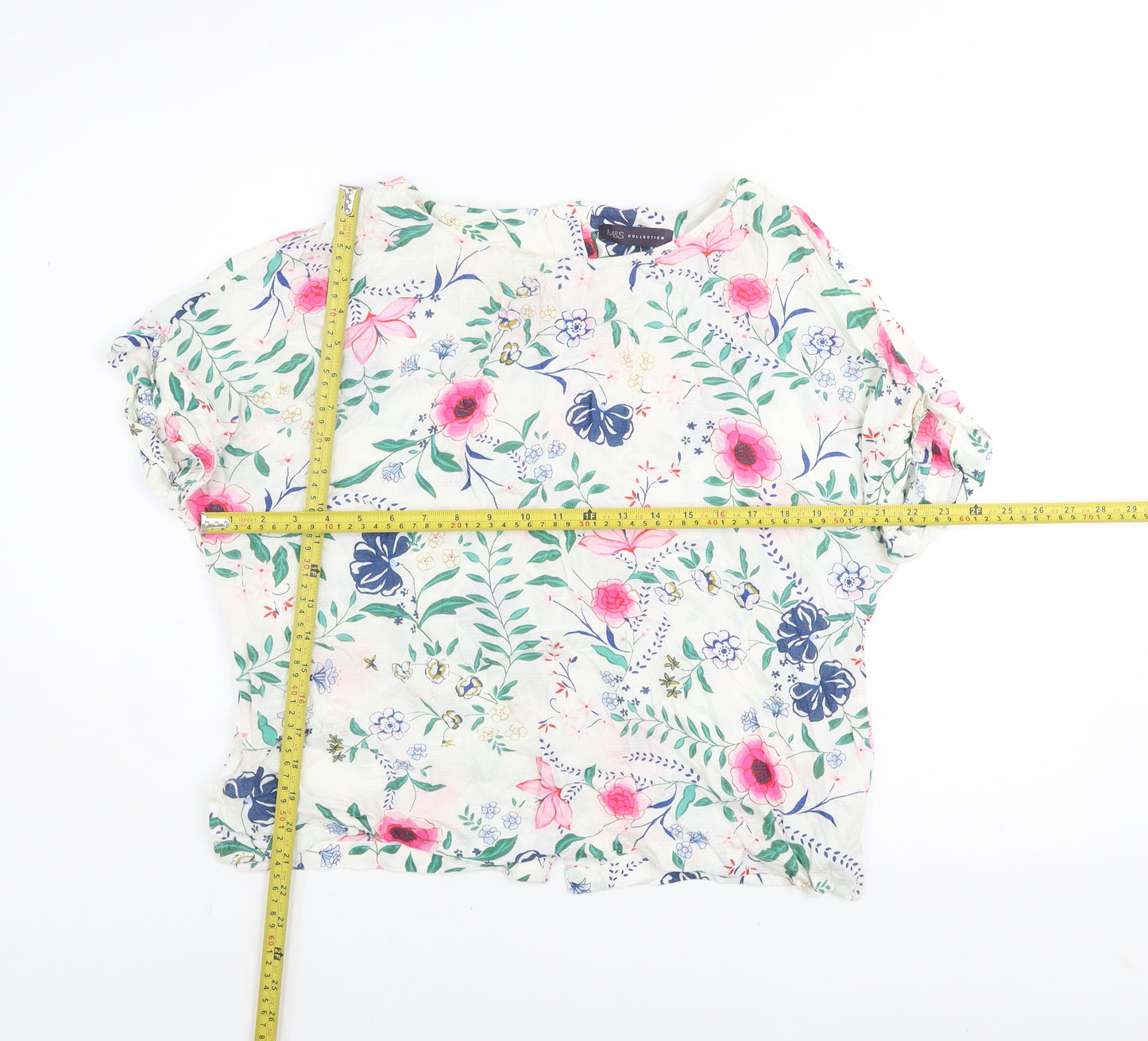 Marks and Spencer Women’s Multicoloured Floral Viscose Tunic Blouse UK 14