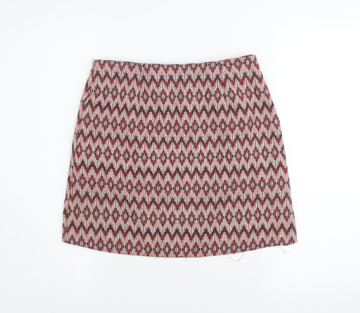 New Look Women’s Multicoloured Geometric Short Tweed Skirt Size 10