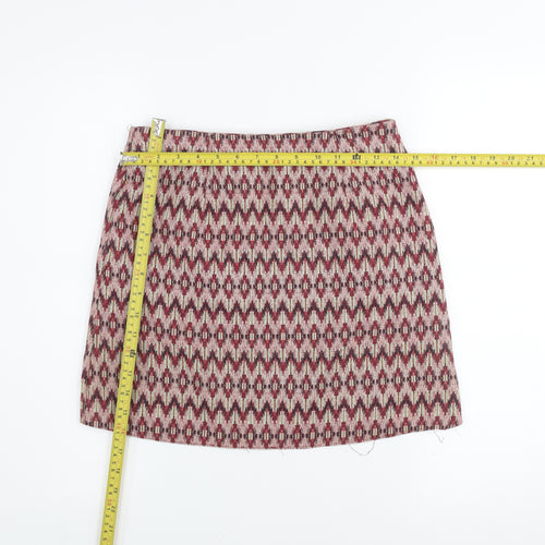 New Look Women’s Multicoloured Geometric Short Tweed Skirt Size 10