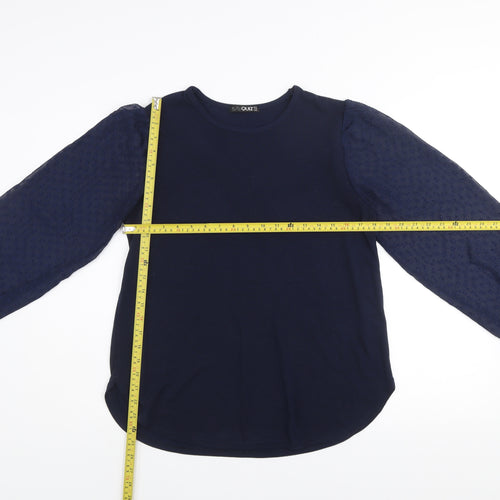 Quiz Womens Blue Puff Sleeve Long Sleeve Blouse Size 12