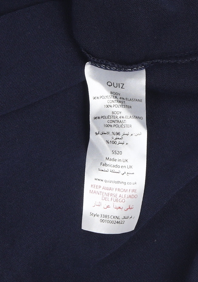 Quiz Womens Blue Puff Sleeve Long Sleeve Blouse Size 12