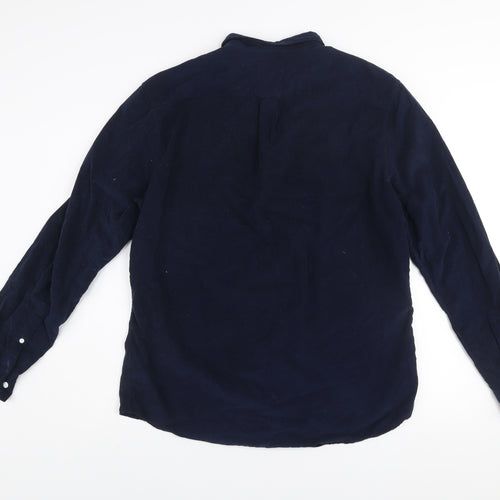 Farah Men's Blue Corduroy Slim Fit Long Sleeve Button-Up Shirt Size XL