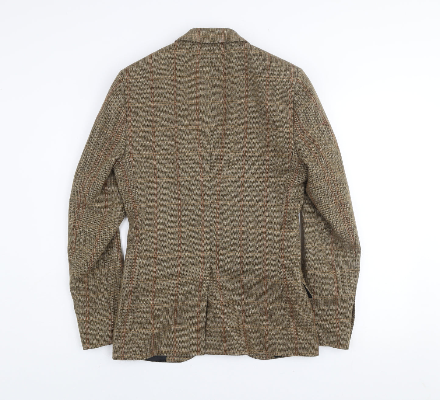 Topman Men's Brown Checked Wool Blend Blazer Jacket Size 34