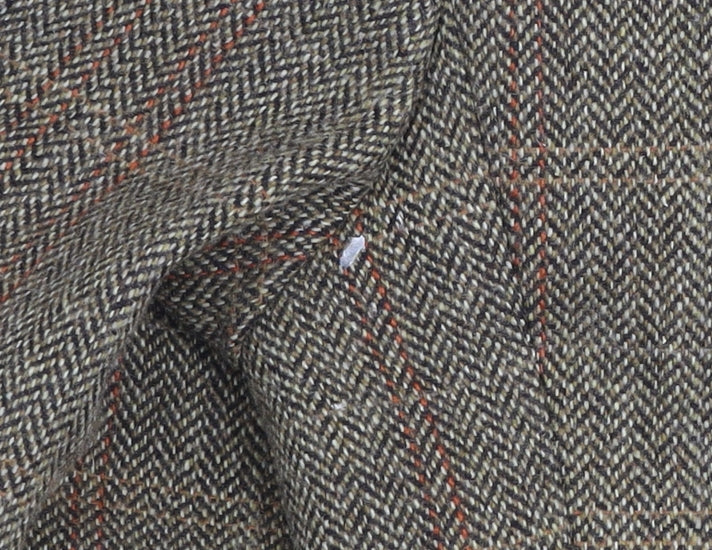 Topman Men's Brown Checked Wool Blend Blazer Jacket Size 34