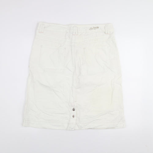 Lee Cooper Women's White Cotton Cargo Knee Length Skirt Size 12