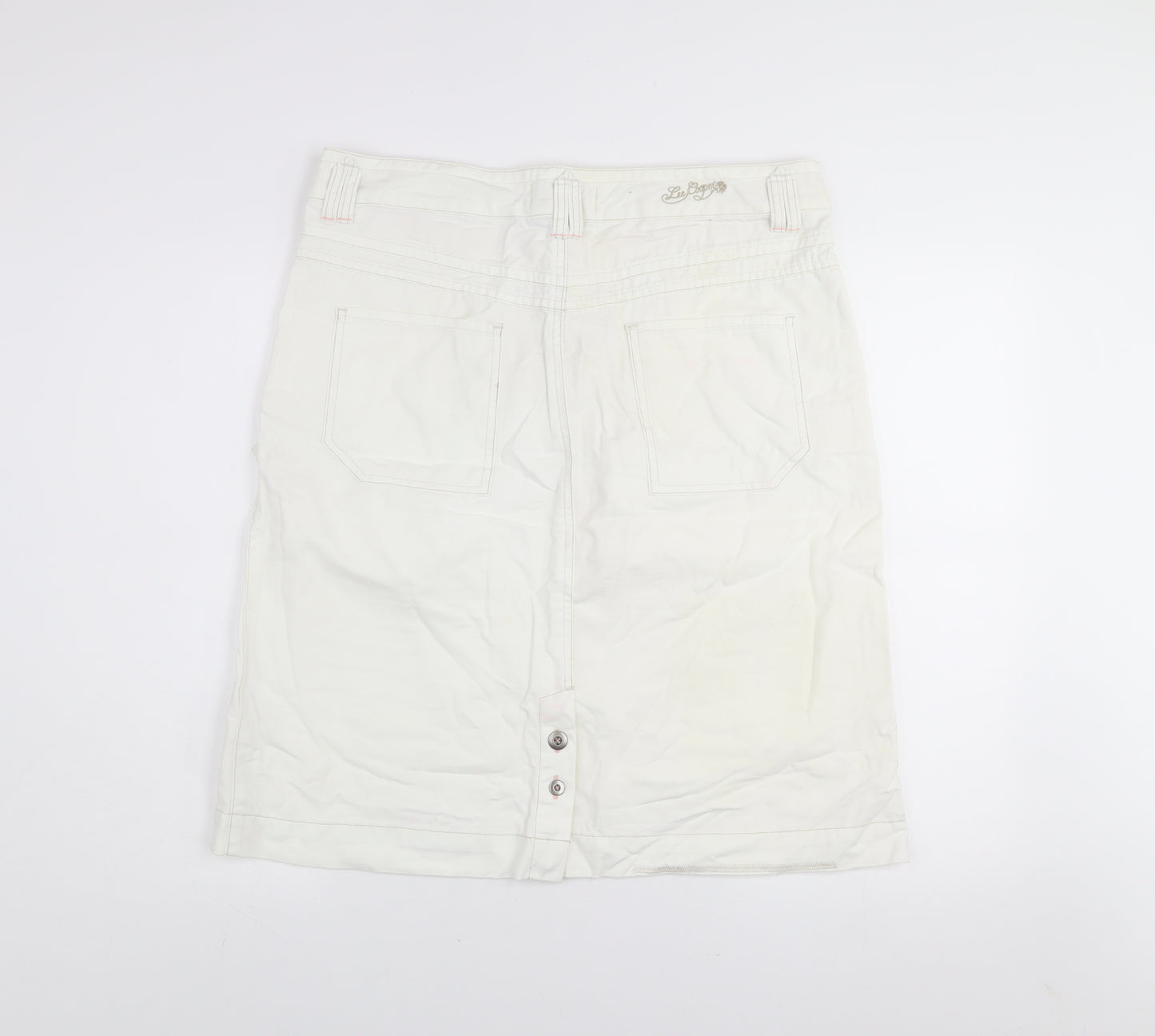 Lee Cooper Women's White Cotton Cargo Knee Length Skirt Size 12