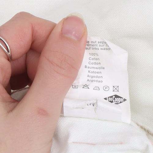 Lee Cooper Women's White Cotton Cargo Knee Length Skirt Size 12