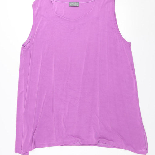 Ulla Popken Women Purple Plus Size 28/30 Sleeveless Tank Dress