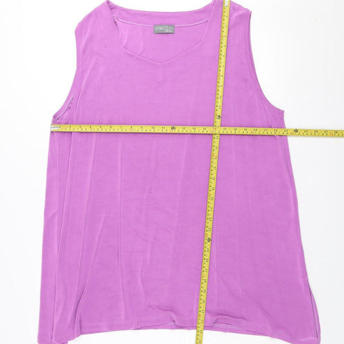 Ulla Popken Women Purple Plus Size 28/30 Sleeveless Tank Dress