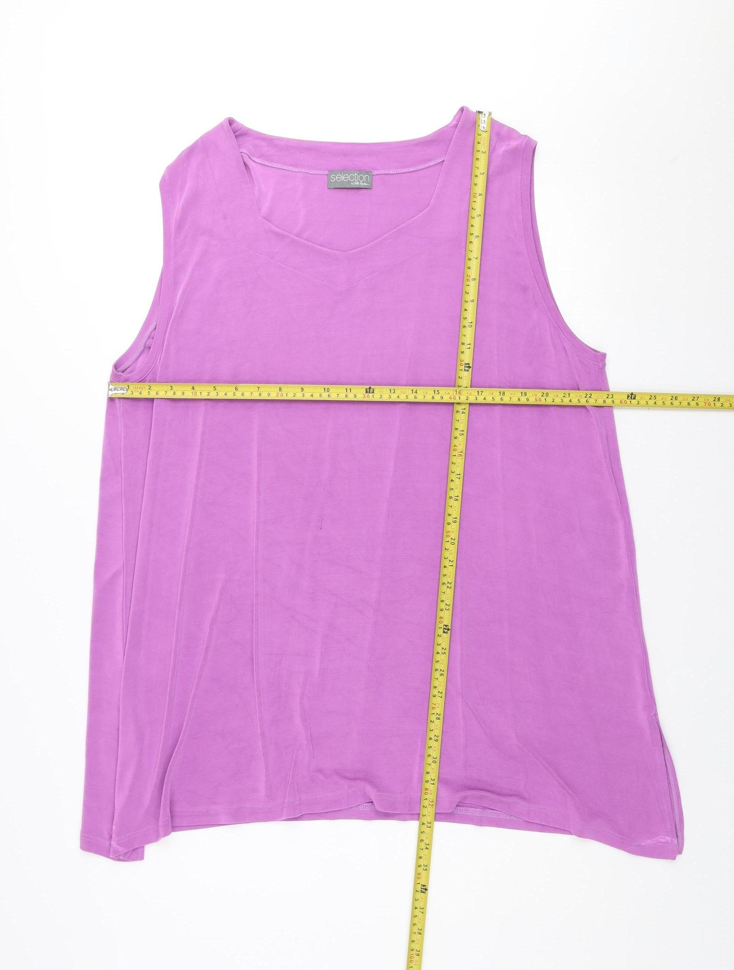 Ulla Popken Women Purple Plus Size 28/30 Sleeveless Tank Dress
