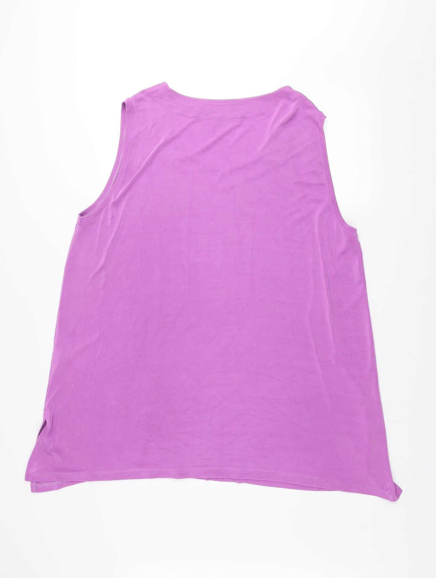 Ulla Popken Women Purple Plus Size 28/30 Sleeveless Tank Dress