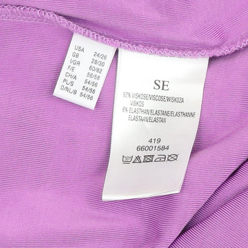Ulla Popken Women Purple Plus Size 28/30 Sleeveless Tank Dress