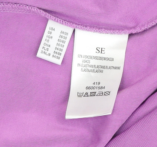 Ulla Popken Women Purple Plus Size 28/30 Sleeveless Tank Dress